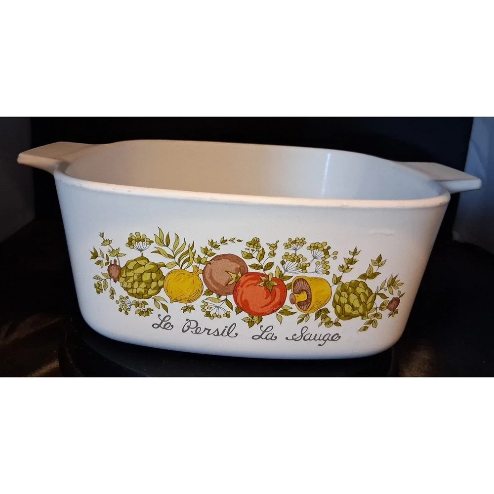 Vintage Corning Ware Spice of Life Casserole Dish Le Persil La Sauge A-1-B 1 Qt.
